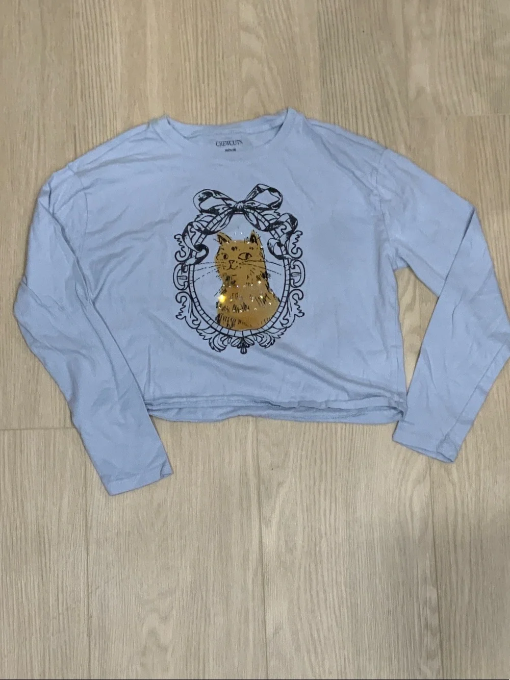 Crewcuts Light Blue Long Sleeve Tee with Crewcuts baggy navy pants